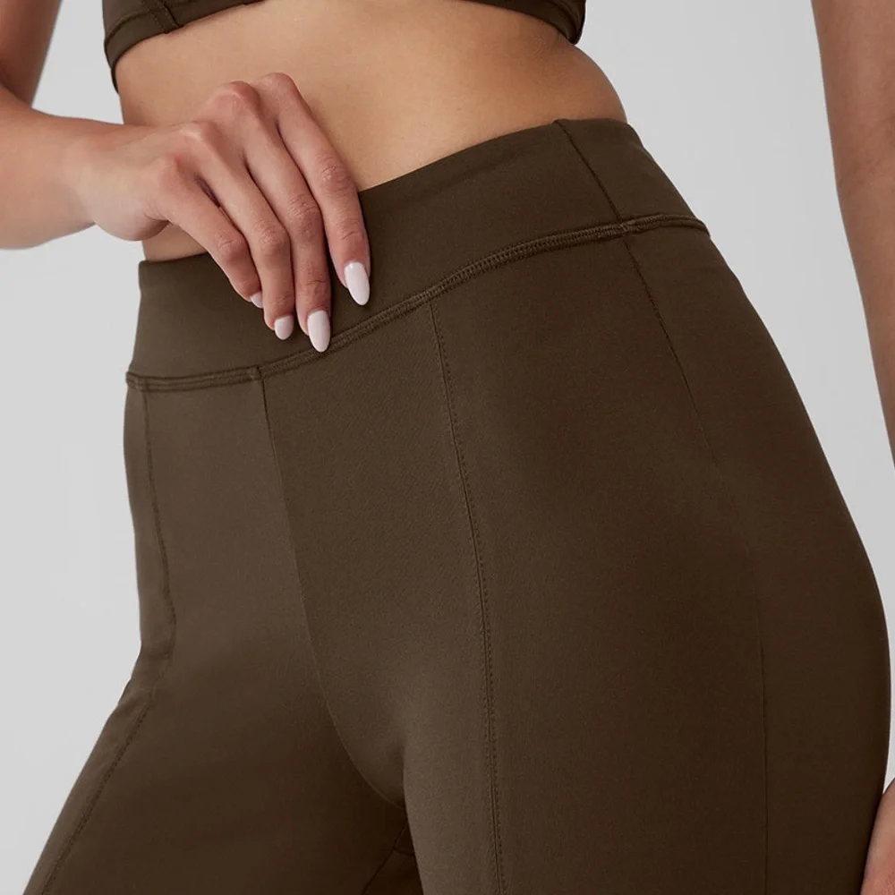 ALO AIRBRUSH HIGH WAIST FLUTTER LEGGINGS SIZE XS NWOT ESPRESSO